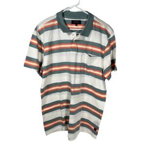 Roark Men's Polo Shirt Multicolor Stripe Short Sleeve Pocket 100% Cotton XL